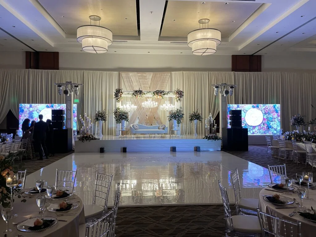 A&A wedding reception ballroom lighting and AV by Unity Logics &ndash; photo 1