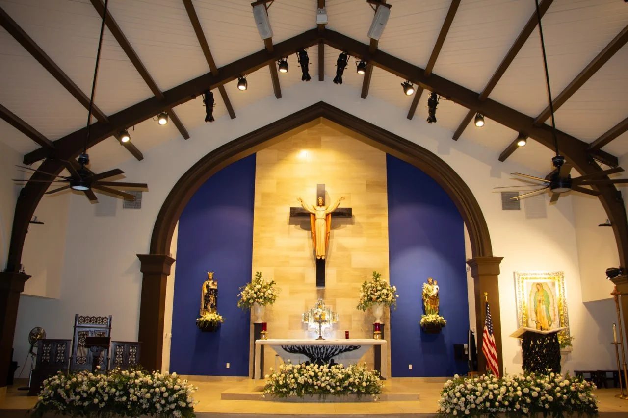 St. Edward Catholic Church sanctuary lighting and audio upgrade in Corona