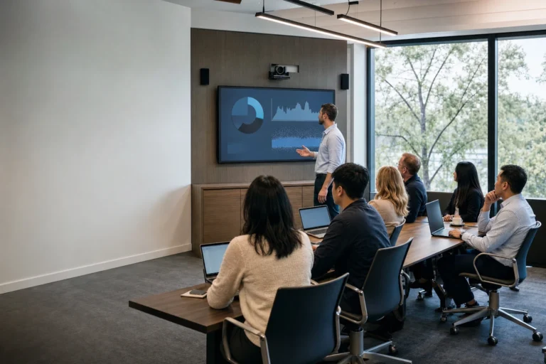 Office presentation with a large display