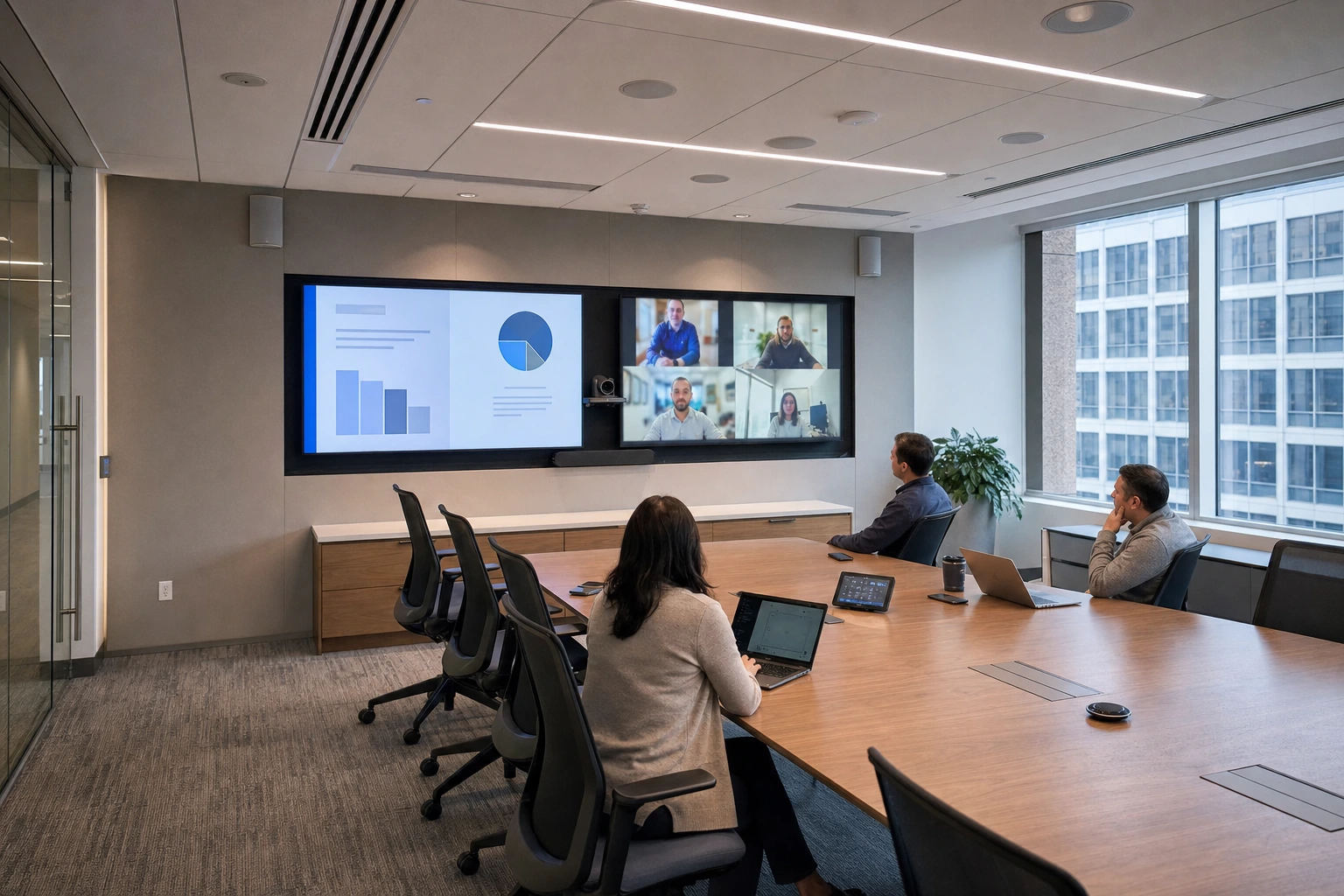 LED wall in a meeting room