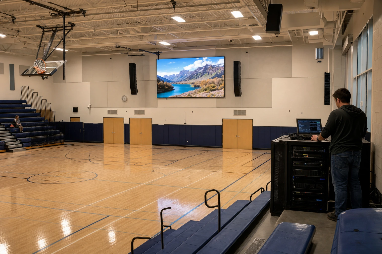 LED display in a gymnasium
