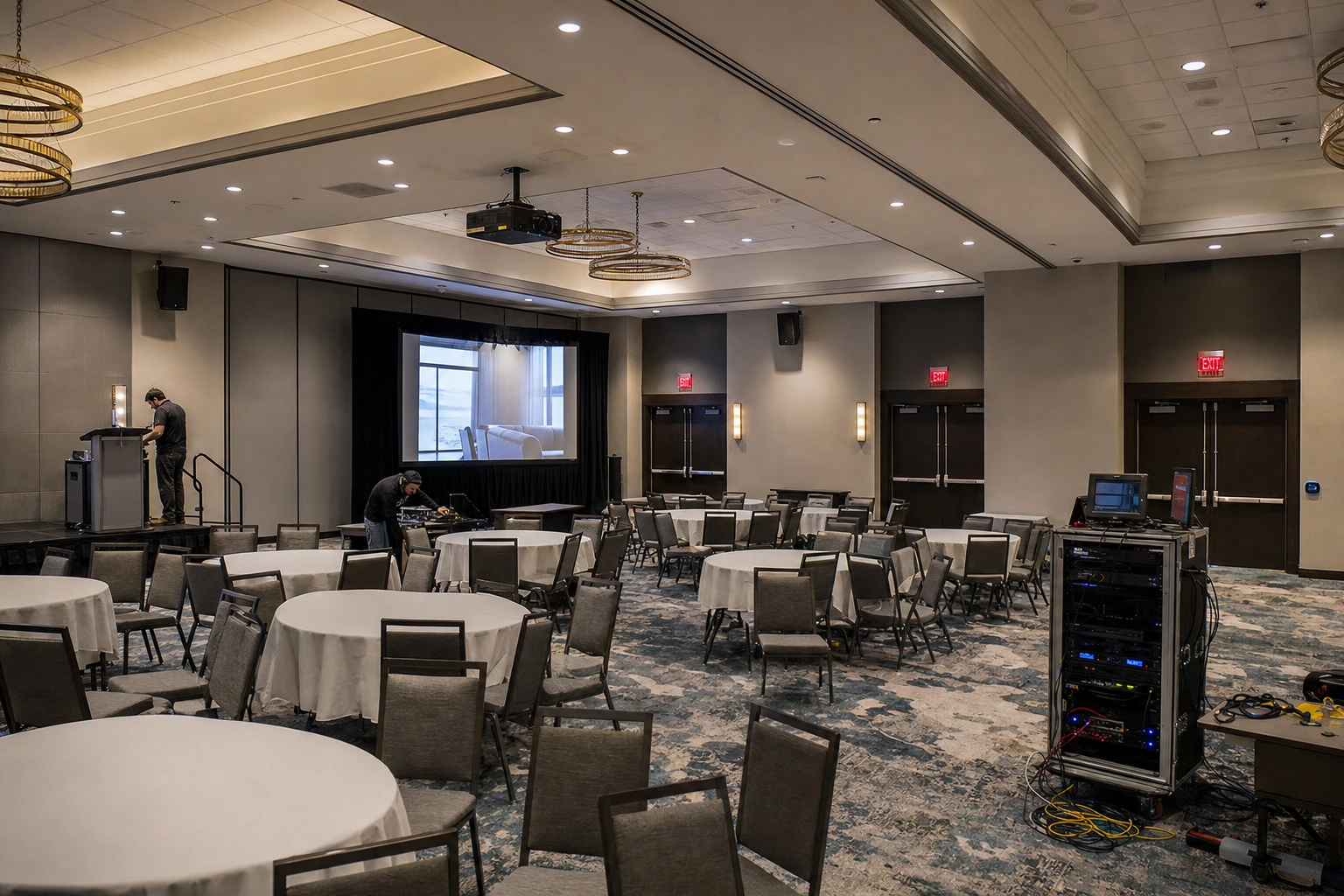 LED wall in a banquet hall