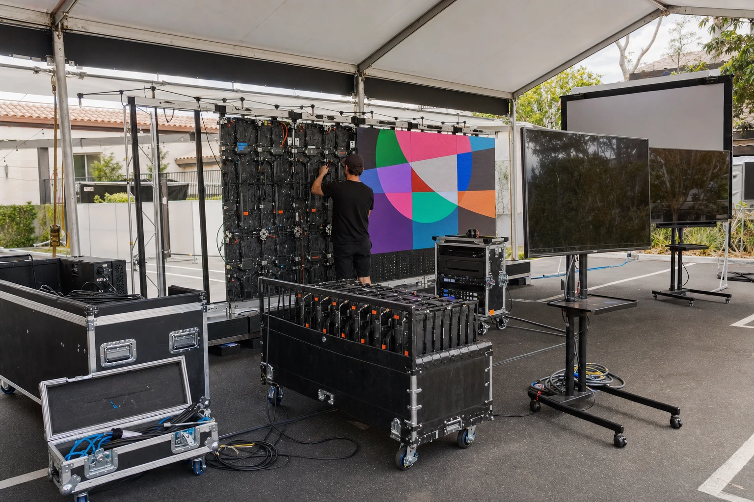 LED video wall rental at a live event