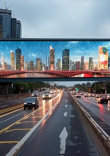 Pedestrian bridge LED display application