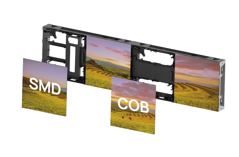 LED cabinet compatible with both SMD and COB modules