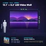 13.1 ft × 8.2 ft P3.91 indoor LED video wall (40 panels) shown next to a 6 ft person, with NovaStar VX400 Pro processor